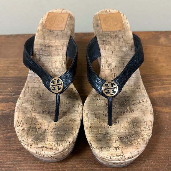 Tory Burch Suzy Cork Wedge Platform Sandals Size 9.5 - Picture 2 of 8